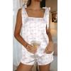 image:imageEkouaer Womens Silk Pajama Set Bow Tie Knot Tank Top Satin Pjs Sets for Bridal Party 2 Piece Cami Shorts Sleepwear SXXLPink Bow Hydrangea