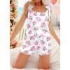 image:imageEkouaer Womens Silk Pajama Set Bow Tie Knot Tank Top Satin Pjs Sets for Bridal Party 2 Piece Cami Shorts Sleepwear SXXLPink Hydrangea