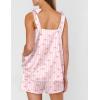 image:imageEkouaer Womens Silk Pajama Set Bow Tie Knot Tank Top Satin Pjs Sets for Bridal Party 2 Piece Cami Shorts Sleepwear SXXLPink Striped Bow Print