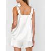 image:imageEkouaer Womens Silk Pajama Set Bow Tie Knot Tank Top Satin Pjs Sets for Bridal Party 2 Piece Cami Shorts Sleepwear SXXLWhite