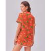 image:imageEkouaer Womens Silk Satin Pajama Set Print Short Sleeve Sleepwear Button Down Pjs Shorts Set LoungewearChristmas Gingerbread Man