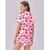image:imageEkouaer Womens Silk Satin Pajama Set Print Short Sleeve Sleepwear Button Down Pjs Shorts Set LoungewearLip Heart
