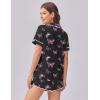 image:imageEkouaer Womens Silk Satin Pajama Set Print Short Sleeve Sleepwear Button Down Pjs Shorts Set LoungewearPink Butterfly