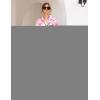 image:imageEkouaer Womens Silk Satin Pajama Sets Soft Short Sleeve Button Down Sleepwear Top and Shorts 2 Piece Pjs Lounge SetBow Knot Pink Red