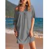 image:imageEkouaer Womens Tshirt Nightgown Cotton V Neck Sleepshirts Comfy Casual Nightshirt for WomenLight Grey
