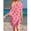 image:imageEkouaer Womens Tshirt Nightgown Cotton V Neck Sleepshirts Comfy Casual Nightshirt for WomenPink Strawberry
