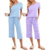 Blue Plaid/Purple Stripe