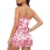 image:imageEkouaer Silk Satin Pajamas Set for Women Tback Lingerie Pjs Cami Top and Shorts Sleepwear Gift for Honeymoon PartyPink Cherry