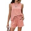 image:imageEkouaer Two Piece Shorts Set for Women Summer Lounge Set Casual Sleeveless Tank Top 2026 Matching Outfits SXXLOrange Pink