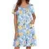 image:imageEkouaer Women Zipper Front House Coat Short Sleeves Robe Zip Up Bathrobes Short Nightgown with Pockets S3XLYellow Floral
