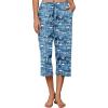 image:imageEkouaer Womens Capri Pajama Pants 2026 Wide Leg Lounge Sleep Pants Soft Comfy Drawstring Pj Bottoms with PocketsBlue Letter
