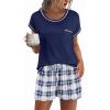 Navy Blue and White Plaid