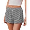 image:imageEkouaer Womens Pajama Short Sleep Short 2026 Fashion Summer Y2k Casual Lounge Short Cute Micro Mini Pj Bottoms with PocketsBlack White Stripe