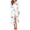 image:imageEkouaer Womens Robe Long Knit Kimono Bathrobe Lightweight Sleepwear Soft Ladies Loungewear with Pockets SXXLBlue Eyes