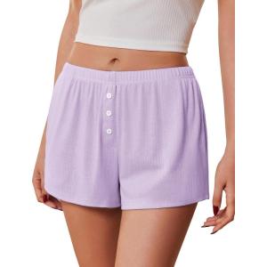 image:imageEkouaer Womens Pajama Short Sleep Short 2026 Fashion Summer Y2k Casual Lounge Short Cute Micro Mini Pj Bottoms with PocketsPurple