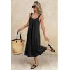 image:imageEkouaer Sleeveless Nightgowns for Women Lace Vneck Long Nightdress Wide Strap Sleepwear Soft Lounge DressesBlack