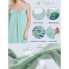 image:imageEkouaer Sleeveless Nightgowns for Women Lace Vneck Long Nightdress Wide Strap Sleepwear Soft Lounge DressesBlack