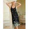 image:imageEkouaer Sleeveless Nightgowns for Women Lace Vneck Long Nightdress Wide Strap Sleepwear Soft Lounge DressesBlack Butterfly