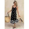 image:imageEkouaer Sleeveless Nightgowns for Women Lace Vneck Long Nightdress Wide Strap Sleepwear Soft Lounge DressesBlack Butterfly Floral