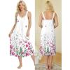 image:imageEkouaer Sleeveless Nightgowns for Women Lace Vneck Long Nightdress Wide Strap Sleepwear Soft Lounge DressesWhite Floral