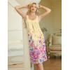 image:imageEkouaer Sleeveless Nightgowns for Women Lace Vneck Long Nightdress Wide Strap Sleepwear Soft Lounge DressesYellow Floral