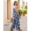 image:imageEkouaer Overalls for Women Loose Wide Leg Jumpsuits Casual One Piece Floral Boho Outfits Baggy Jumpers Comfy Summer RompersBlue Boho Print