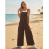 image:imageEkouaer Overalls for Women Loose Wide Leg Jumpsuits Casual One Piece Floral Boho Outfits Baggy Jumpers Comfy Summer RompersBrown