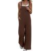 image:imageEkouaer Overalls for Women Loose Wide Leg Jumpsuits Casual One Piece Floral Boho Outfits Baggy Jumpers Comfy Summer RompersBrown