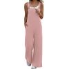 image:imageEkouaer Overalls for Women Loose Wide Leg Jumpsuits Casual One Piece Floral Boho Outfits Baggy Jumpers Comfy Summer RompersDirty Pink
