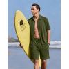 image:imageEkouaer Mens Pajama Sets Button Down Summer Pjs 2 Piece Hawaiian Shirt and Shorts Sets Beach Vacation Loungewear XSXXLArmy Green