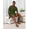 image:imageEkouaer Mens Pajama Sets Button Down Summer Pjs 2 Piece Hawaiian Shirt and Shorts Sets Beach Vacation Loungewear XSXXLArmy Green