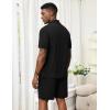image:imageEkouaer Mens Pajama Sets Button Down Summer Pjs 2 Piece Hawaiian Shirt and Shorts Sets Beach Vacation Loungewear XSXXLBlack