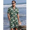image:imageEkouaer Mens Pajama Sets Button Down Summer Pjs 2 Piece Hawaiian Shirt and Shorts Sets Beach Vacation Loungewear XSXXLCoconut Tree  Blue Green