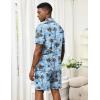 image:imageEkouaer Mens Pajama Sets Button Down Summer Pjs 2 Piece Hawaiian Shirt and Shorts Sets Beach Vacation Loungewear XSXXLCoconut Tree  Light Blue