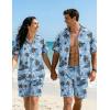 image:imageEkouaer Mens Pajama Sets Button Down Summer Pjs 2 Piece Hawaiian Shirt and Shorts Sets Beach Vacation Loungewear XSXXLCoconut Tree  Light Blue