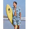 image:imageEkouaer Mens Pajama Sets Button Down Summer Pjs 2 Piece Hawaiian Shirt and Shorts Sets Beach Vacation Loungewear XSXXLCoconut Tree  Light Blue