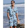 image:imageEkouaer Mens Pajama Sets Button Down Summer Pjs 2 Piece Hawaiian Shirt and Shorts Sets Beach Vacation Loungewear XSXXLCoconut Tree  Light Blue