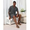 image:imageEkouaer Mens Pajama Sets Button Down Summer Pjs 2 Piece Hawaiian Shirt and Shorts Sets Beach Vacation Loungewear XSXXLDark Grey