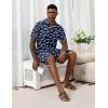 image:imageEkouaer Mens Pajama Sets Button Down Summer Pjs 2 Piece Hawaiian Shirt and Shorts Sets Beach Vacation Loungewear XSXXLDinosaur Skeleton