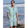 image:imageEkouaer Mens Pajama Sets Button Down Summer Pjs 2 Piece Hawaiian Shirt and Shorts Sets Beach Vacation Loungewear XSXXLFlamingo