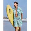 image:imageEkouaer Mens Pajama Sets Button Down Summer Pjs 2 Piece Hawaiian Shirt and Shorts Sets Beach Vacation Loungewear XSXXLFlamingo