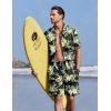 image:imageEkouaer Mens Pajama Sets Button Down Summer Pjs 2 Piece Hawaiian Shirt and Shorts Sets Beach Vacation Loungewear XSXXLHawaiian Flower Green  Blue Leaves