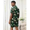 image:imageEkouaer Mens Pajama Sets Button Down Summer Pjs 2 Piece Hawaiian Shirt and Shorts Sets Beach Vacation Loungewear XSXXLHawaiian Flower Green Leaves