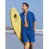 image:imageEkouaer Mens Pajama Sets Button Down Summer Pjs 2 Piece Hawaiian Shirt and Shorts Sets Beach Vacation Loungewear XSXXLRoyal Blue