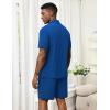 image:imageEkouaer Mens Pajama Sets Button Down Summer Pjs 2 Piece Hawaiian Shirt and Shorts Sets Beach Vacation Loungewear XSXXLRoyal Blue