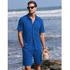 image:imageEkouaer Mens Pajama Sets Button Down Summer Pjs 2 Piece Hawaiian Shirt and Shorts Sets Beach Vacation Loungewear XSXXLRoyal Blue