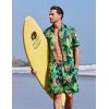 image:imageEkouaer Mens Pajama Sets Button Down Summer Pjs 2 Piece Hawaiian Shirt and Shorts Sets Beach Vacation Loungewear XSXXLTropical Plant Leopard