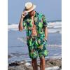image:imageEkouaer Mens Pajama Sets Button Down Summer Pjs 2 Piece Hawaiian Shirt and Shorts Sets Beach Vacation Loungewear XSXXLTropical Plant Leopard