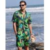 image:imageEkouaer Mens Pajama Sets Button Down Summer Pjs 2 Piece Hawaiian Shirt and Shorts Sets Beach Vacation Loungewear XSXXLTropical Plant Leopard