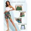 image:imageEkouaer Womens 85 Board Shorts High Waisted Swim Shorts Cross Waist Beach Surf Swimwear Swimsuit Bottoms with Pocket S3XLRed Tropical Flowers